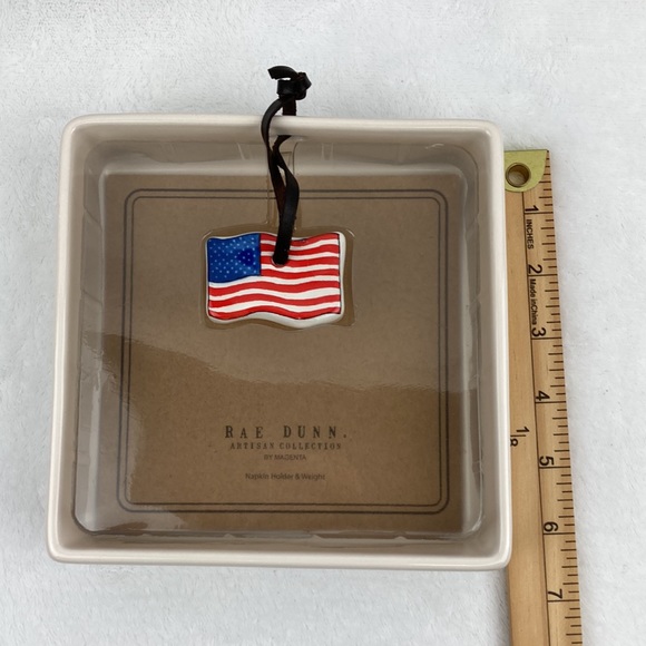 Rae Dunn Artisan Collection Americana Napkin Holder with Weight - Picture 10 of 11